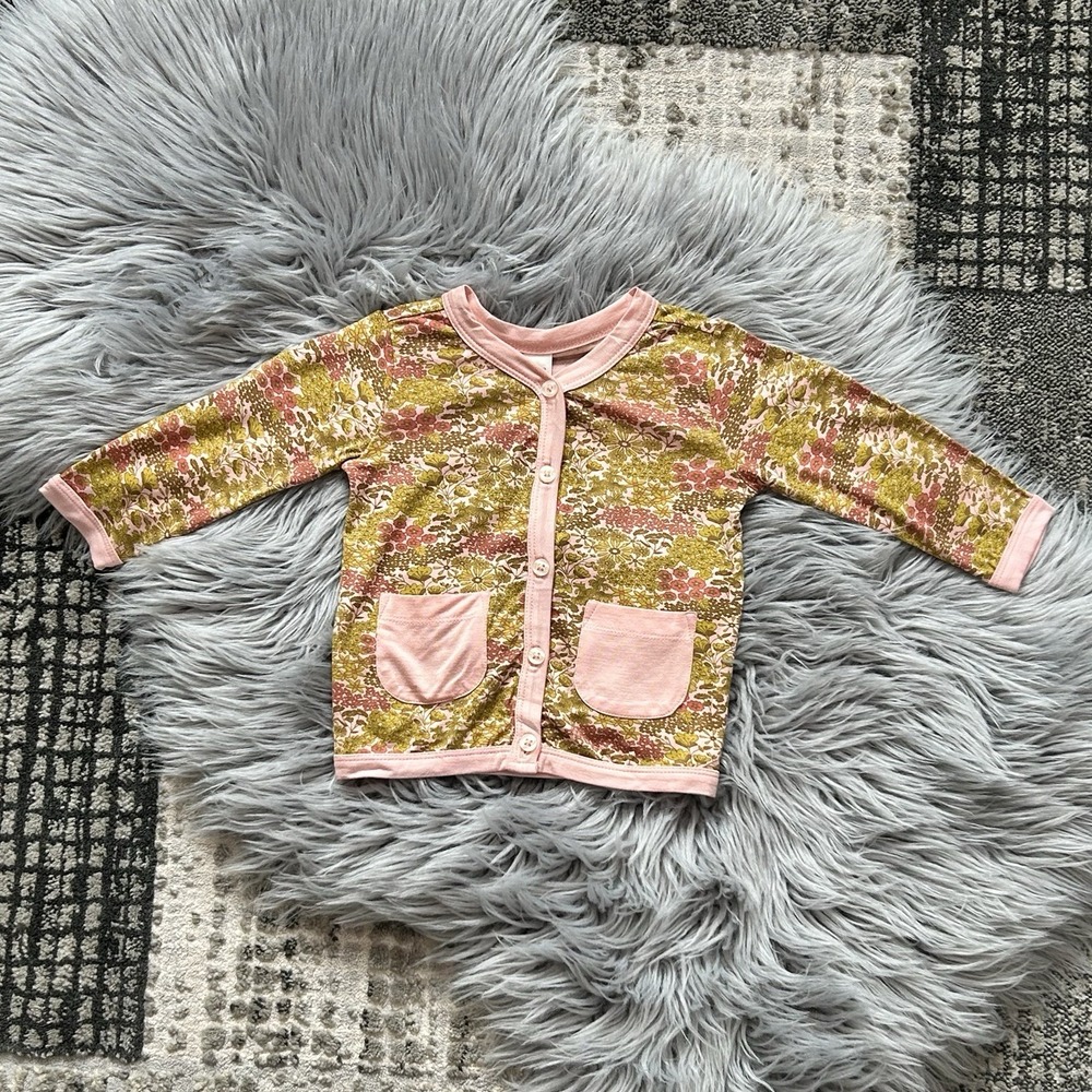 Kate Quinn Long Sleeve Classic V-Neck Blossom Ditsy Garden Cardigan 12-18 Month‎